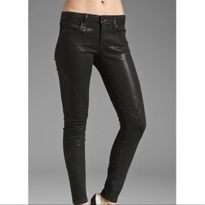 Joe's Jeans Criss Cross Seam Waxed Black Skinny Jeans